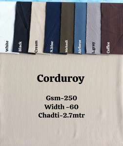 Tissu en velours côtelé côtelé 250 GSM, largeur 60 cm, tissu tissé durable pour vêtements de mode et décoration intérieure - Product Image 3