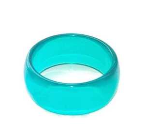 Turquoise Blue Solid Plain <b>Resin</b> Bangle Bracelet Women Wide Chunky Glossy Wrist Cuff Fashion Jewelry Acrylic Arm <b>Ring</b> - Product Image 1