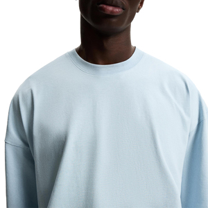 T-shirt surdimensionné bleu glace personnalisé pour homme, en coton épais, coupe ample à épaules tombantes, tee-shirt streetwear vierge de qualité supérieure - Product Image 4