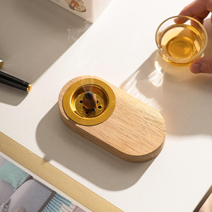 <b>Decorative</b> Wooden Dhoop Incense Burner Box With Hinged Cover And Metal Bowl Insert For Home Fragrance And Relaxation - Product Image 5