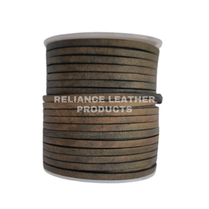 สายหนังแท้ Reliance Leather รุ่นพรีเมียม สีดำโบราณ ขนาด 3 มม. 4 มม. 5 มม. หนังวัวแท้สไตล์วินเทจ สำหรับทำเครื่องประดับ DIY งานฝีมือ ถักเปีย ถักปม - Product Image 1