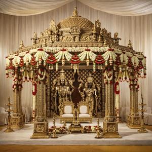 สถานที่จัดงานแต่งงานสุดหรูแบบโมเดิร์นผสมผสานประเพณีดั้งเดิมของอินเดียใต้  แบบมานดาป  ทำจากไฟเบอร์กลาส  ขนาดสั่งทำได้  เหมาะสำหรับงานแต่งงานแบบทามิล - Product Image 2