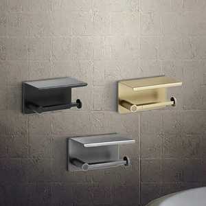 Self Adhesive Toilet Paper Holder Matte Black Silver Gold Stainless Steel Wall Mount Bathroom Tissue <b>Roll</b> <b>Rack</b> Accessories - Product Image 4