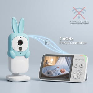 KT-313SR กล้องเฝ้าดูเด็กไร้สายรูปกระต่ายสีฟ้าน่ารัก จอแสดงผล IPS ขนาด 3.5 นิ้ว การมองเห็นในเวลากลางคืน เสียงสองทาง ของขวัญที่ดีที่สุดสำหรับทารกแรกเกิด - Product Image 3