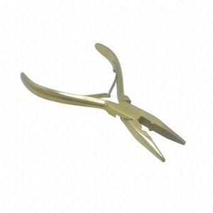 Pinzas de Alta Calidad para Extensiones de Cabello con Cuentas de Plasma Doradas, Herramienta de Aplicación de Cuentas de Acero Inoxidable, Logotipo Personalizado, Uso en Salón - Product Image 2
