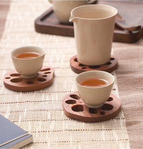 Sous-verre en bois, accessoire de cuisine, vente en gros, logo personnalisé, tapis isolant thermique, dessous de plat, sous-verre en bois massif - Product Image 1
