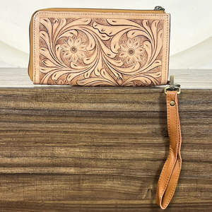 Portefeuille-pochette en cuir véritable de vache, fait main, avec fermeture éclair, protection RFID, design de jeu de cartes, pour femmes, OEM ODM. - Product Image 5