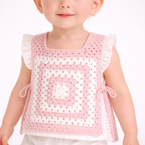 Suéter Personalizado para Niños OEM y ODM, <span class=keywords><strong>Chaleco</strong></span> de Algodón Tejido <span class=keywords><strong>a</strong></span> <span class=keywords><strong>Crochet</strong></span> Hecho <span class=keywords><strong>a</strong></span> Mano para Bebés, <span class=keywords><strong>Chaleco</strong></span> de Suéter para Niñas Pequeñas - Product Image 1