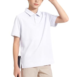 Polo T-shirt personnalisé pour enfants, logo sur mesure, golf, tennis, 100% polyester, séchage rapide, uniforme scolaire pour garçons - Product Image 5
