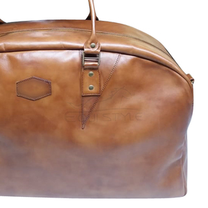 Brown Leather Duffel <b>Bags</b> High Quality Weekender Durable Overnight Luggage Wholesale Cowhide <b>Travel</b> <b>Bags</b> - Product Image 4