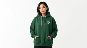 Sweat-shirt à capuche pour femme Dumela, couleur verte, 100% coton tricoté, écologique, respirant, surdimensionné, poche avant, streetwear, hiver - Product Image 3