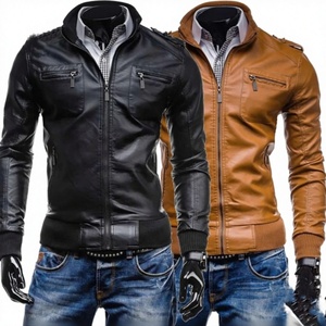 Unisex Regular Fit Genuine Leather <b>Canvas</b> <b>Jacket</b> 100% Water Resistance Airproof Front BS International Trending Winter Racer - Product Image 5