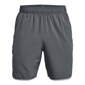 Shorts gris pour hommes, taille mi-haute, couleur unie, séchage rapide, taille élastique, décontractés, pour l'entraînement et le sport - Product Image 1