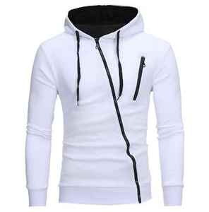 Sweat-shirt à capuche pour homme, couleur unie, coton tricoté, décontracté, pour l'automne, coupe classique, manches longues - Product Image 6