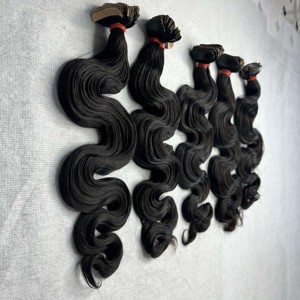 Meilleure vente pleine et épaisse 100% cheveux humains vierges noir vague de corps bande Ins Double Drawn Bundle de Qhair - Product Image 2