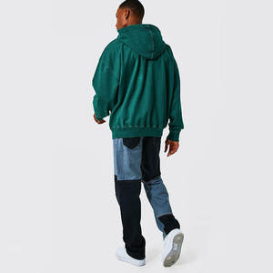 เสื้อฮู้ดดี้เฟรนช์เทอร์รี่ 500 กรัม สำหรับผู้ชาย พร้อมรอยขาดแบบดิสเทรส ตัดเย็บพิเศษ สีชมพูซีดแบบซันเฟด ทรงดรอปโชว์เดอร์ ซิปหน้า - Product Image 6