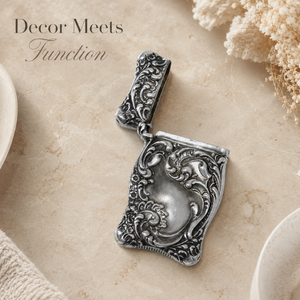 Vintage Silver Metal Match Safe Holder Ornate Decorative <b>Matchbox</b> Case Luxury Home Decor Accessory for Candles Fireplace Use - Product Image 4