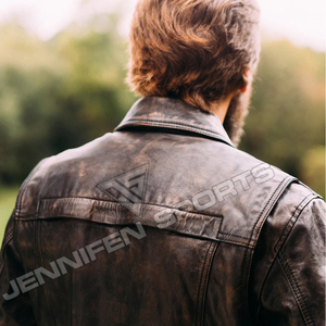 Veste en cuir de vachette véritable personnalisée, couleur contrastée, style vintage, pour homme, veste de motard et streetwear, grande taille - Product Image 6