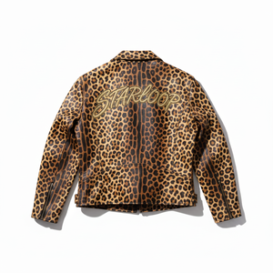 OEM Women's Breathable Eco-Friendly Leopard Print PU Leather Motorcycle <b>Biker</b> <b>Jacket</b> with Zip-Up Closure and Custom Logo - Product Image 3