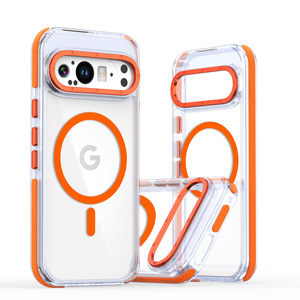 Étui de téléphone transparent en TPU PC pour Google Pixel avec anneau magnétique et prise en charge de la charge sans fil - Product Image 4