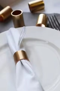 Ensemble d'anneaux de serviette en métal artistique, porte-serviettes décoratifs pour table de luxe, mariage, restaurant et événements - Product Image 3