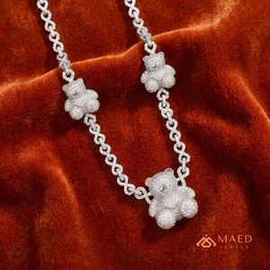 Collier pendentif ours en argent sterling et moissanite, bijoux de mode, chaîne fine, style élégant pour hommes et femmes, New York City - Product Image 4