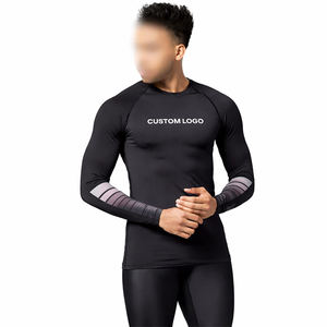 เสื้อรัดกล้ามเนื้อระบายอากาศได้ดีสำหรับผู้ชาย คุณภาพดีที่สุด สีดำและสีเทา ชุดออกกำลังกาย เสื้อรัดกล้ามเนื้อ - Product Image 1