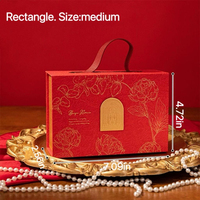 Boîte cadeau de luxe personnalisée avec ouverture à double porte et poignée en cuir | Emballage cadeau de style chinois pour mariage, fête, fête prénuptiale