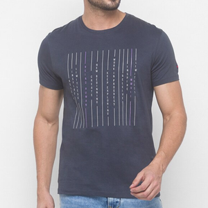 T-shirt respirant à manches courtes en jersey coton/polyester 180g, imprimé sérigraphié, avec logo de marque, pour homme, style streetwear, fabrication sur mesure - Product Image 1