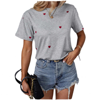 T-shirt d'été imprimé pour femmes, décontracté, à manches courtes, en coton respirant, doux, léger, confortable, élégant, haut féminin