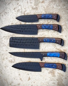Custom Handmade Carbon Steel Chef <b>Knife</b> <b>Set</b> Wood+Resin Handle 5-Piece Ambidextrous Straight Edge 8" 58-60 HRC 67-Layer <b>Knife</b> - Product Image 2