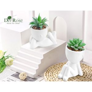 Set di 2 Piante Succulente Artificiali per Decorazione Estetica Interna, per Ufficio, Bagno o Casa, come Accessori da Scrivania - Product Image 3