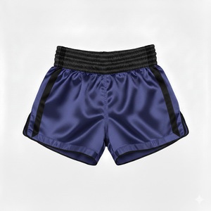 High Performance Eco-Friendly Muay Thai Shorts Front Logo Quick Dry Breathable Solid Pattern Canvas Fabric 220g <b>100</b>% - Product Image 5