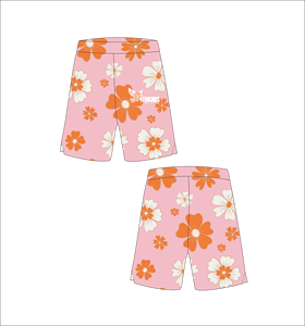 กางเกงบาสเก็ตบอลสีขาวส้มชมพูแบบกำหนดเอง ชุดกีฬาผ้าตาข่าย - Product Image 1