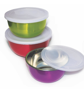 Ensemble de bols européens haut de gamme avec couvercles en plastique pour la cuisine, ustensiles de cuisine hermétiques avec couvercles, bols européens modernes - Product Image 1
