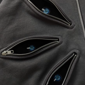 Sudadera con Capucha Extra Grande para Hombre con Diseño de Cierre de Cremallera, Color Sólido, Tejido de Algodón, Estilo Urbano - Product Image 6