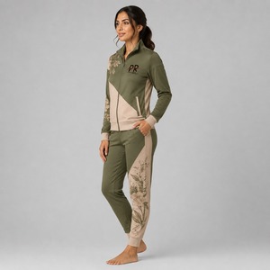 Wholesale New Arrival Top Supplier Lightweight Women's Casual Solid Tracksuits 2 Piece <b>Set</b> with Zipper Fleece Breathable - Product Image 5