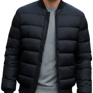 Abrigo Acolchado Grueso para Hombre |   Cremallera |   Chaqueta Bomber Estilo Hip Hop Vintage de Invierno |   Ropa Exterior Acolchada de Poliéster |   Logotipo Personalizado OEM/ODM - Product Image 1