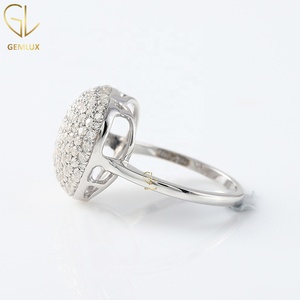 Heart Shape Cluster Diamond <b>Ring</b>, Round Cut Moissanite Diamond <b>Ring</b>, Pave Setting Heart <b>Ring</b>, <b>Dainty</b> Gold Love <b>Ring</b>, 18k Gold - Product Image 5