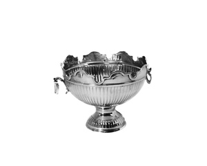 ชามโลหะสำหรับใส่ผลไม้สไตล์นอร์ดิก,ชามผสมสลัดทรงกลมมีเส้นนูนตกแต่งทำจากอลูมิเนียมสีเงินสำหรับงานแต่งงาน - Product Image 1