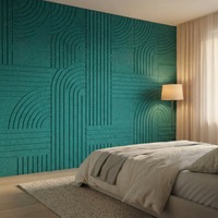 Panneau mural acoustique moderne en polyester à fentes carrées avec NRC 0.9 pour usage intérieur et extérieur, idéal pour le salon, la chambre et la salle à manger