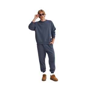 Conjunto de Sudadera y Pantalón Jogger Premium Oversize con Cuello Redondo, 400 GSM, Felpa de Algodón Gruesa, Hombros Caídos, Estilo Urbano y de Descanso - Product Image 1
