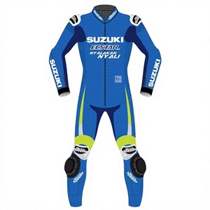 Traje de cuero de carreras Zuzuki de 1 pieza, de piel de vaca/canguro, para moto/ciclismo, mono de moto, traje para motociclista con armadura de nivel 2 - Product Image 1