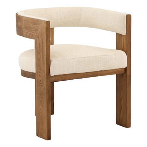 Chaise de salle à manger en bois massif, fauteuil rembourré, chaise d'appoint à structure en bois pour la salle à manger à domicile - Product Image 2