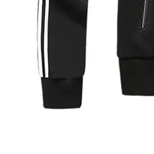 Ensemble de survêtement noir pour homme, manches longues, col montant, fermeture éclair, style sportif décontracté, respirant, en polyester, pour l'automne - Product Image 6