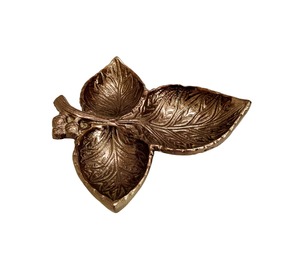 Brown Leaf Shaped Engraved Aluminum Serving Bowl & Fruit Tray <b>Decorative</b> Dinnerware for Birthday <b>Retirement</b> Party Wedding - Product Image 1
