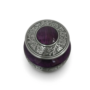 Urna de Metal Morada para Cenizas, Urna Conmemorativa Estilo Americano para Entierro de Adultos - Product Image 4