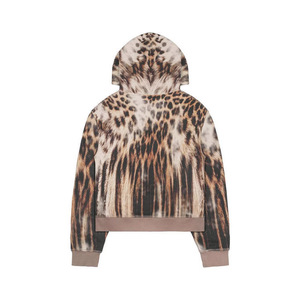Sudadera con Capucha y Cremallera para Mujer, Estampado de Leopardo, Estilo Otoñal, Tejido de Poliéster, Talla Grande, Marca RAGSTO - Product Image 2