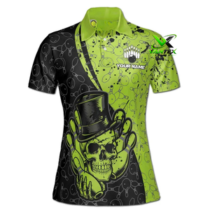 เสื้อโบว์ลิ่งผู้ชาย VIANTEX แบบสั่งทำพิเศษ พิมพ์ลายหัวกะโหลกด้วยความร้อน แห้งเร็ว ผลิตจากผ้าโพลีเอสเตอร์ถัก แขนสั้น สวมใส่สบาย - Product Image 5