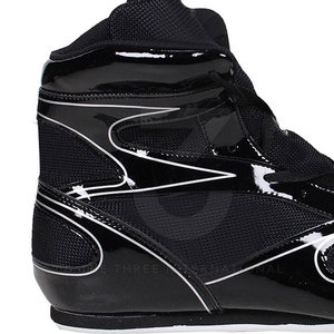 Chaussures de boxe athlétiques en cuir de qualité supérieure, fermeture à boucle, design respirant et léger pour un ajustement confortable, adhérence fiable - Product Image 6